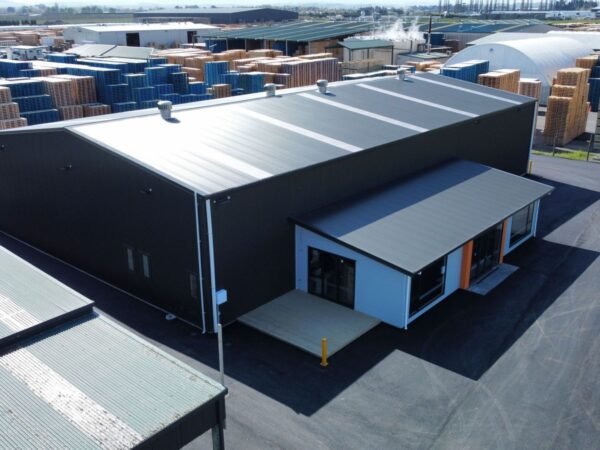 Animal Health Direct industrial build aerial shot