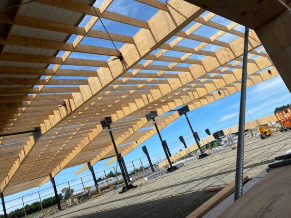 bbi Wood Products commercial build structural beams close up view